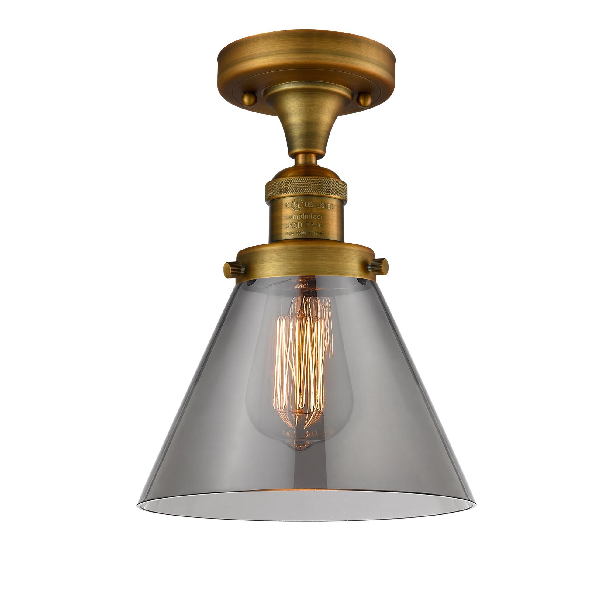 Bruno Marashlian Large Cone 7 Inch 1 Light Semi Flush Mount by Innovations Lighting