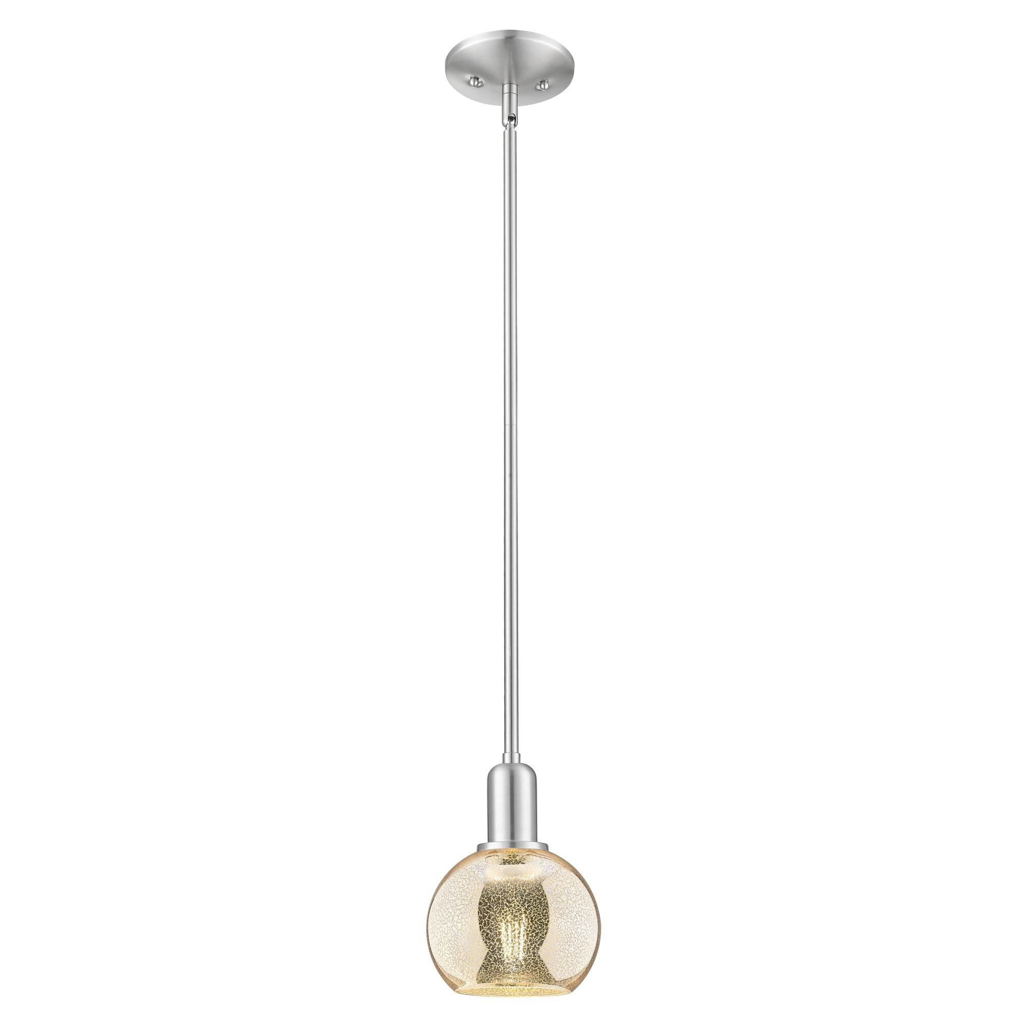 Shown in Brushed Satin Nickel finish and Mercury glass