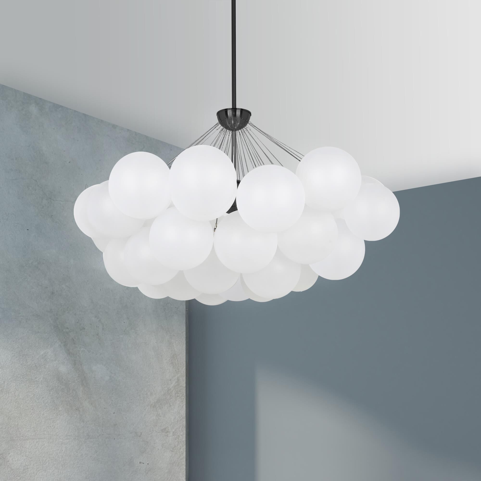 Shown in Matte Black finish and Opal White glass