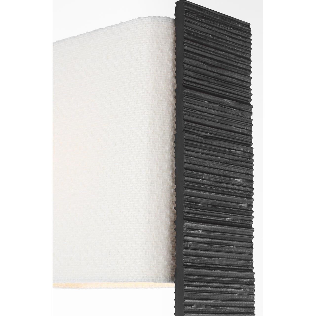 Shown in Ridged Carbon finish and Boucle Rectangle shade