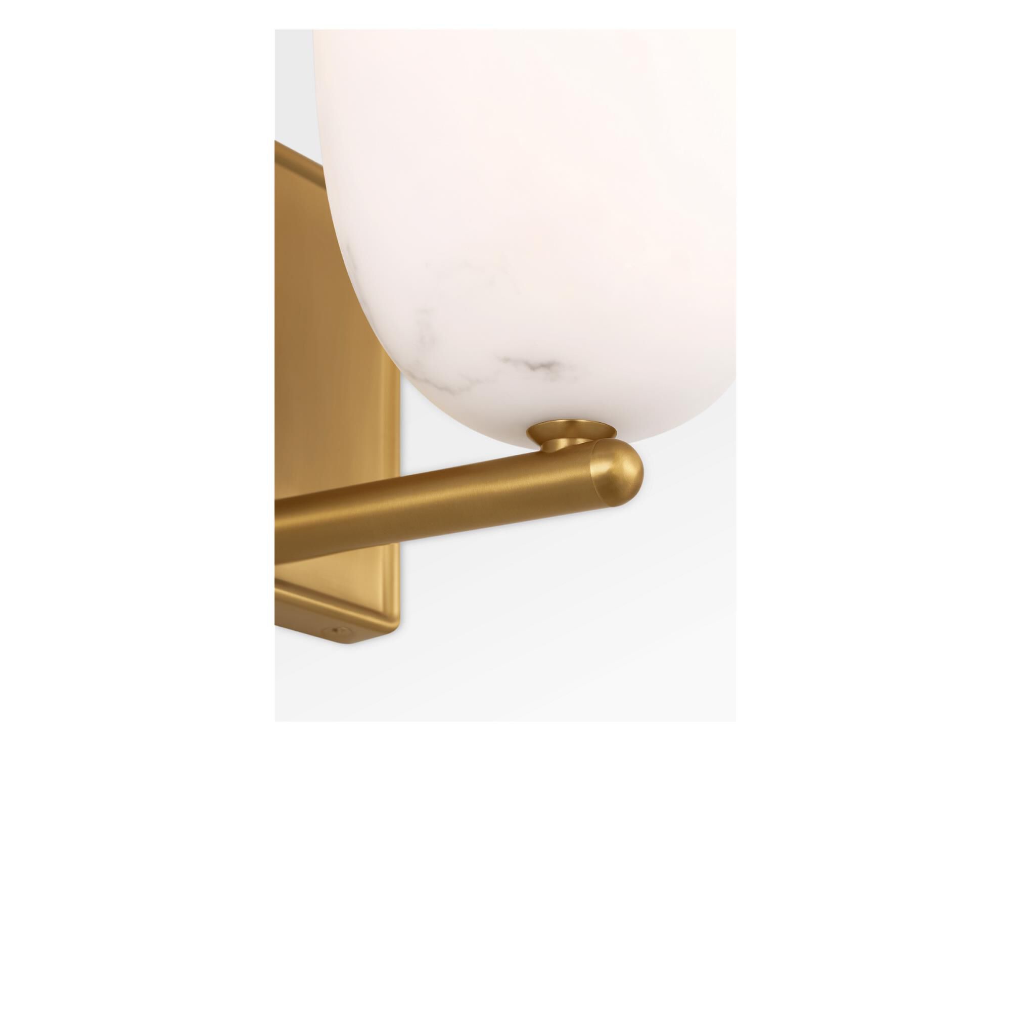 Shown in Burnished Brass finish and Faux Alabaster Resin shade