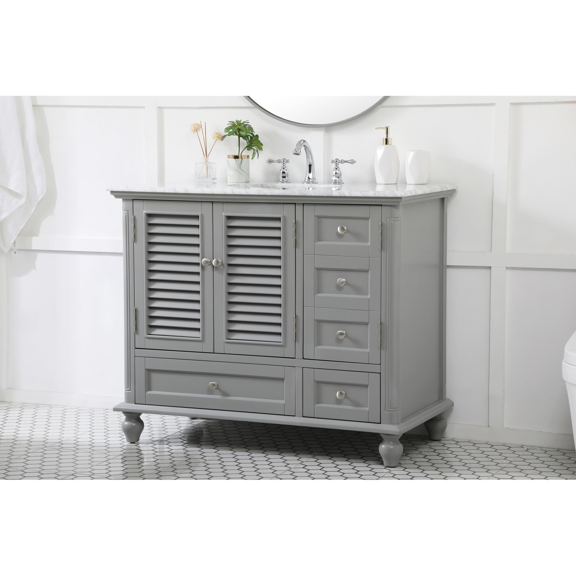 Shown in Grey finish