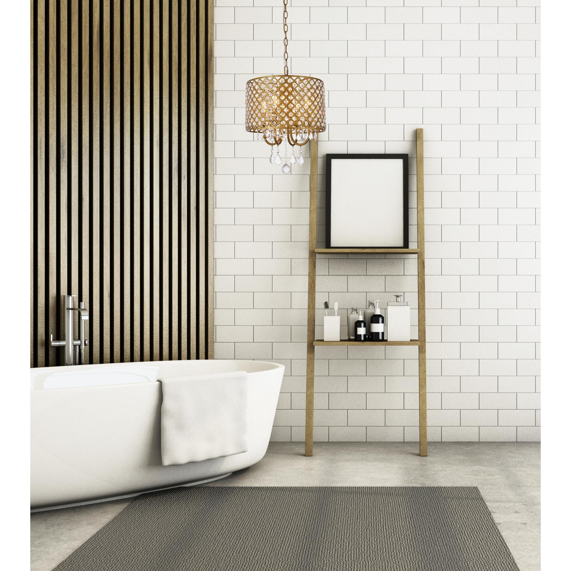 Shown in Brass finish and Clear Royal Cut crystal