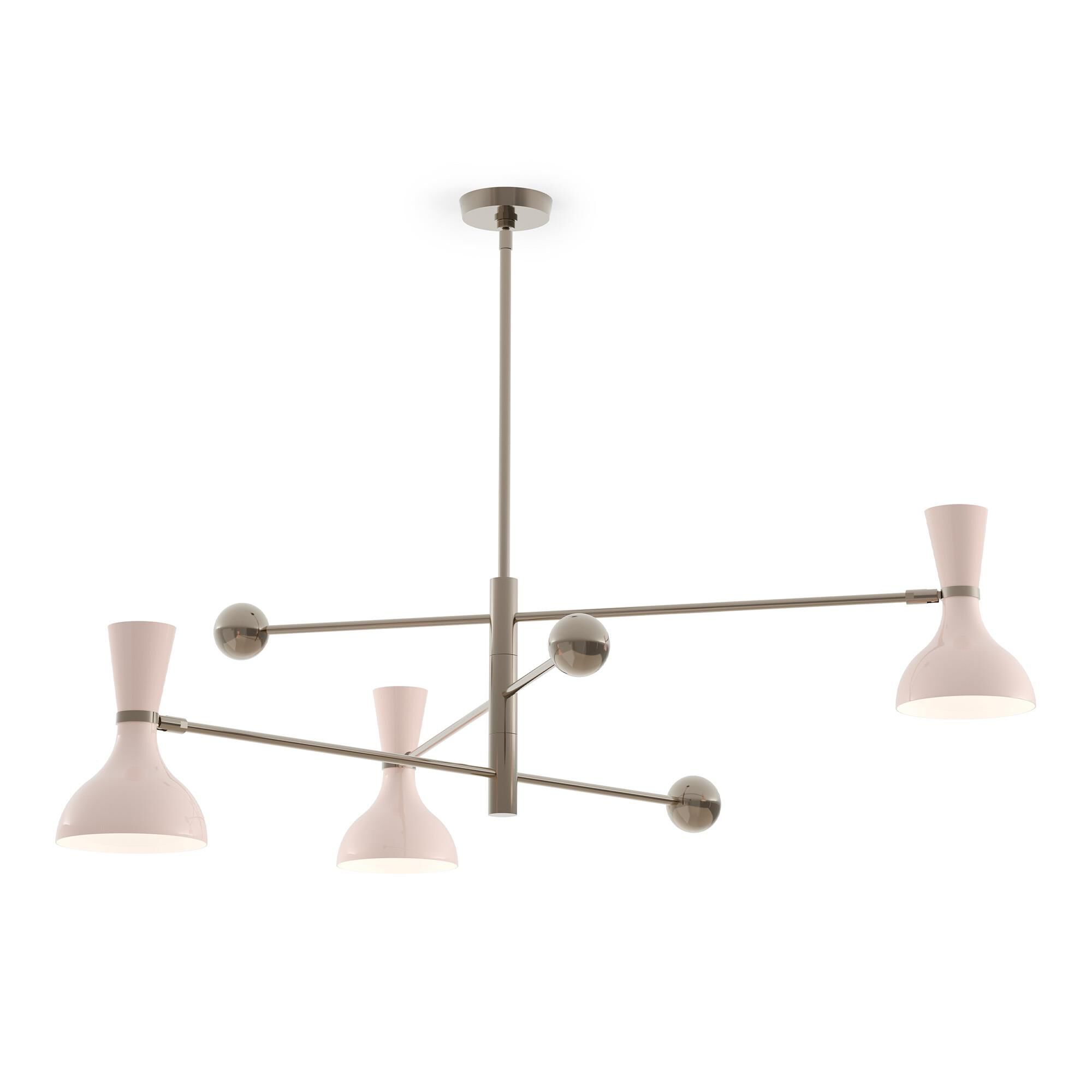 Shown in Polished Nickel finish and Rose Water shade