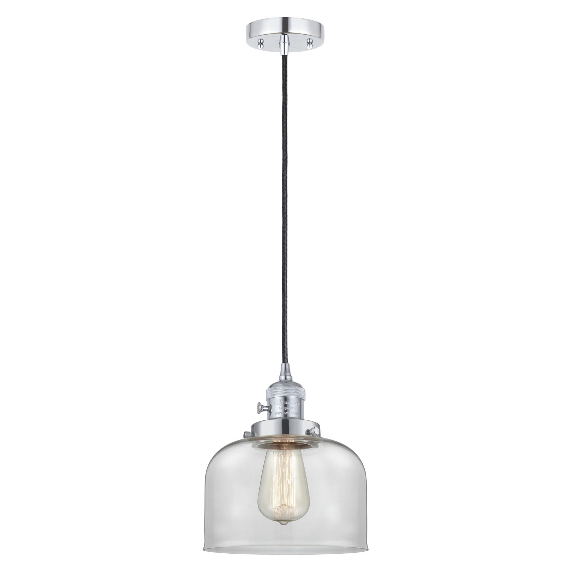 Shown in Polished Chrome finish and Clear glass