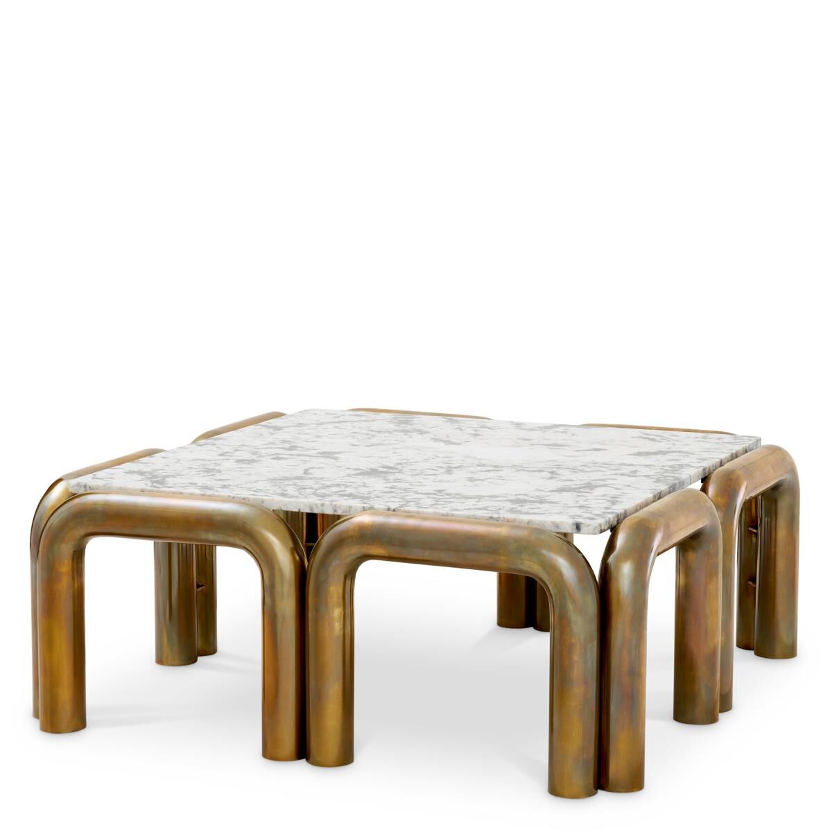 Shown in Vintage Brass, White Marble finish
