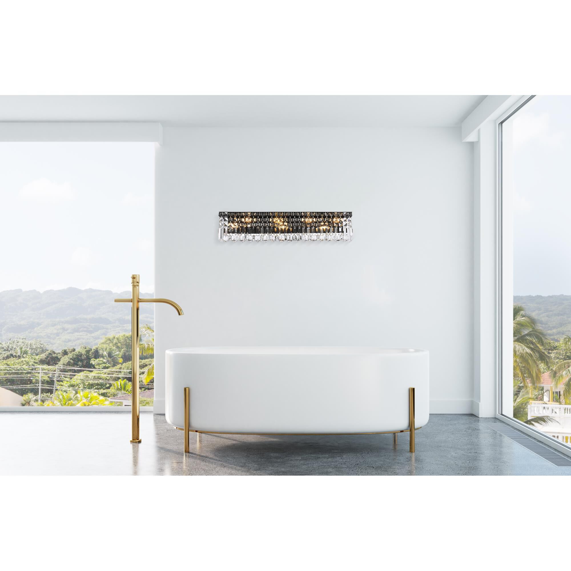 Shown in Black finish and Clear Royal Cut crystal