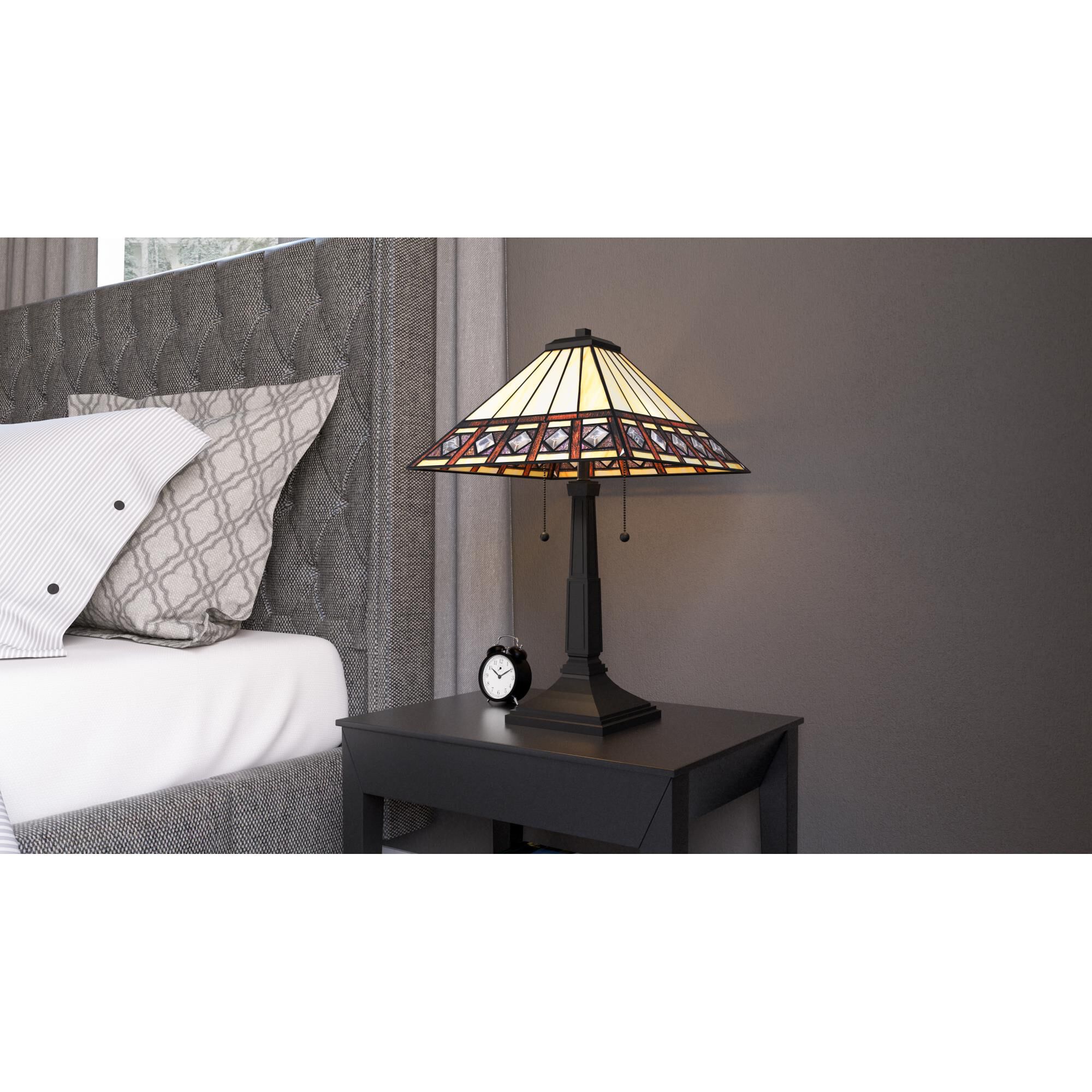 Shown in Matte Black finish and Multicolor Art glass