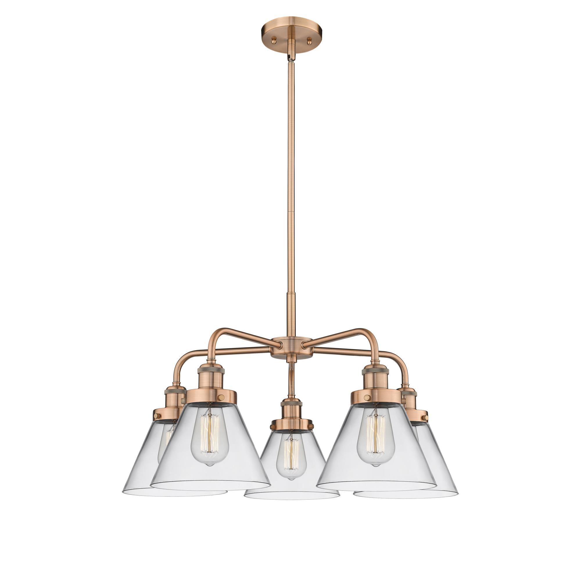 Shown in Antique Copper finish and Clear glass