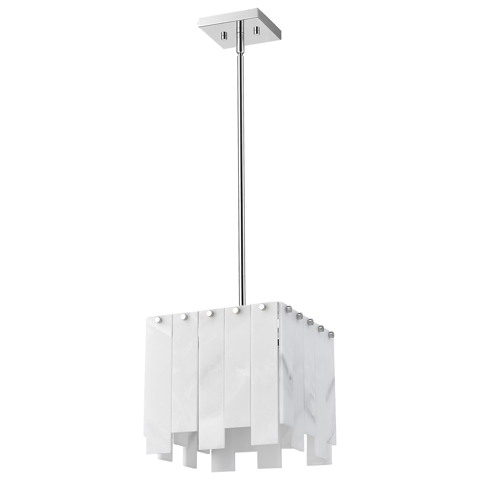Shown in Polished Nickel finish and Alabaster Resin shade