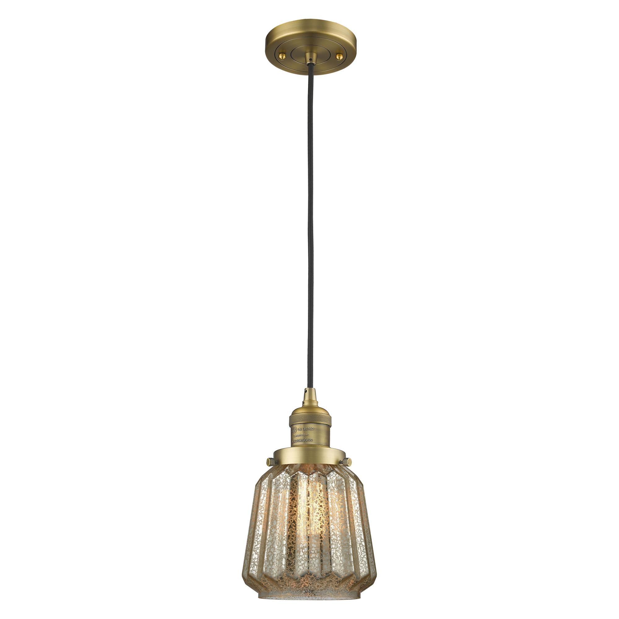 Shown in Brushed Brass finish and Mercury Fluted glass