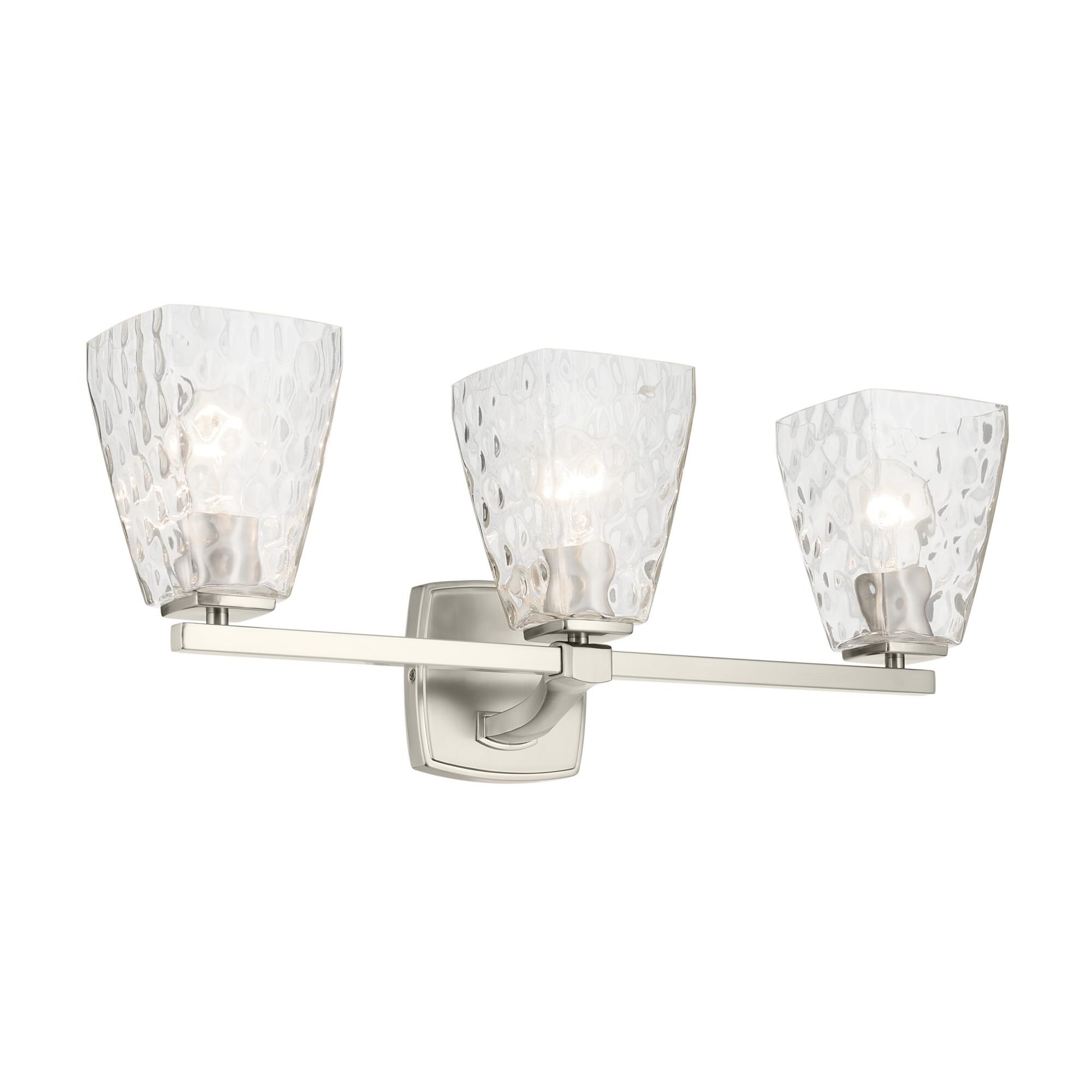 Shown in Brushed Nickel finish and Clear Water glass