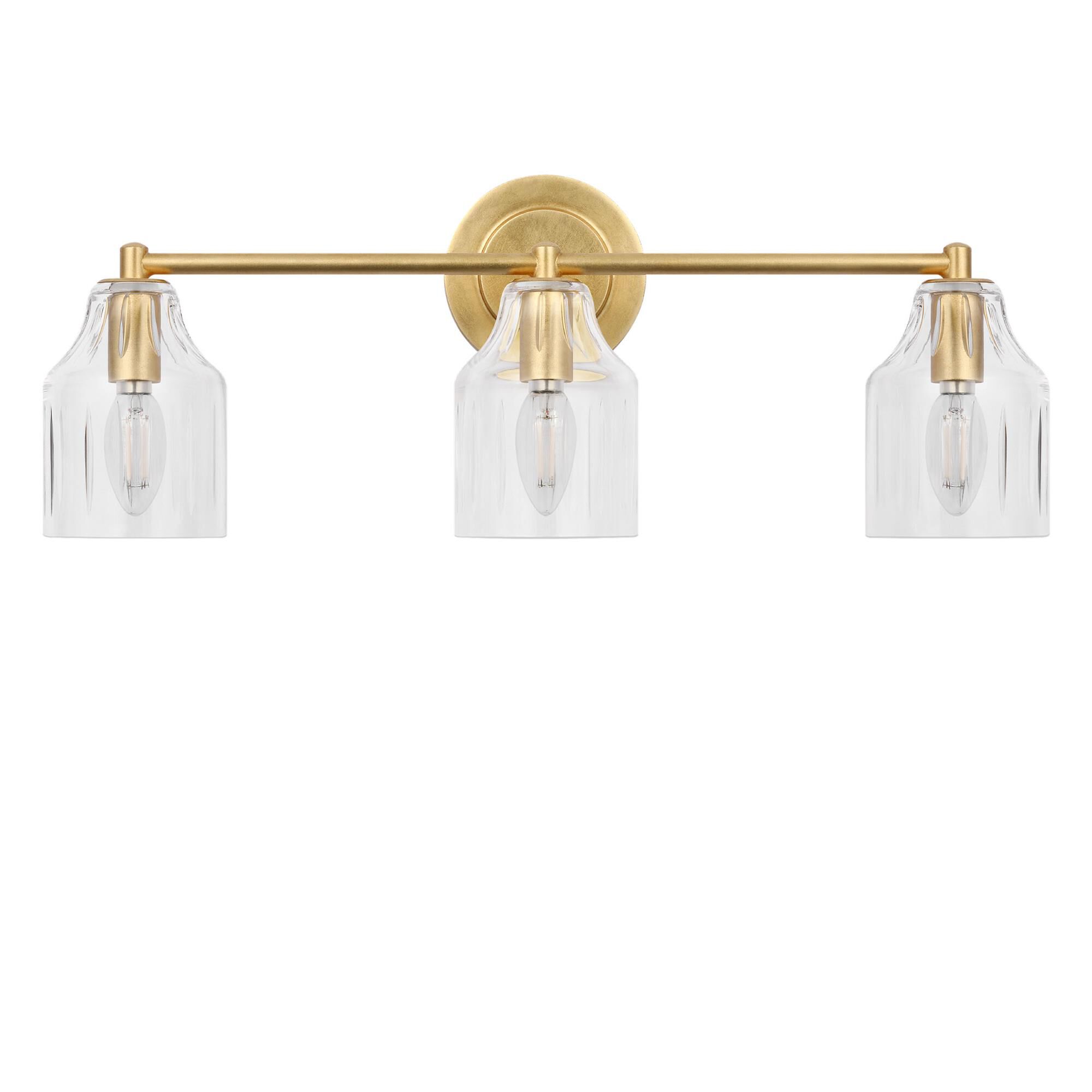 Shown in Gild finish and Hand Cut Clear glass