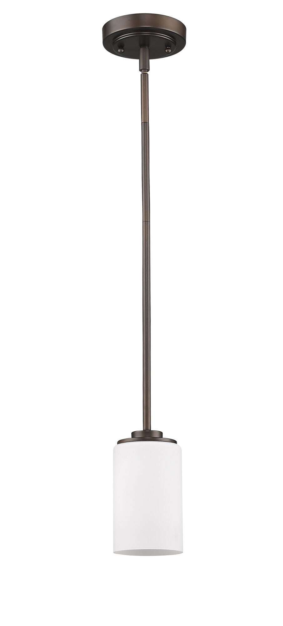 Shown in Oil Rubbed Bronze finish and Frosted glass and Frosted Cylindrical Glass shade