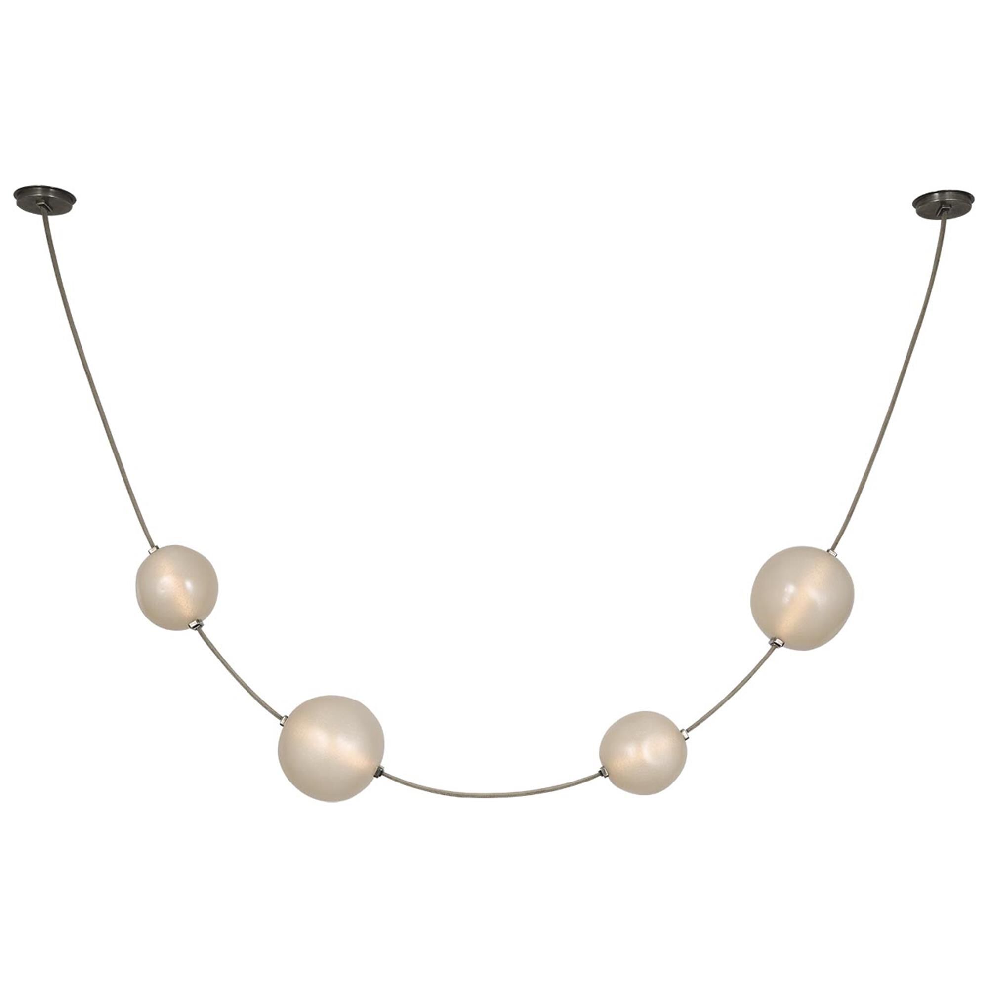 Shown in Ash Suede And Mottled Pewter finish and Fizzy Nude glass
