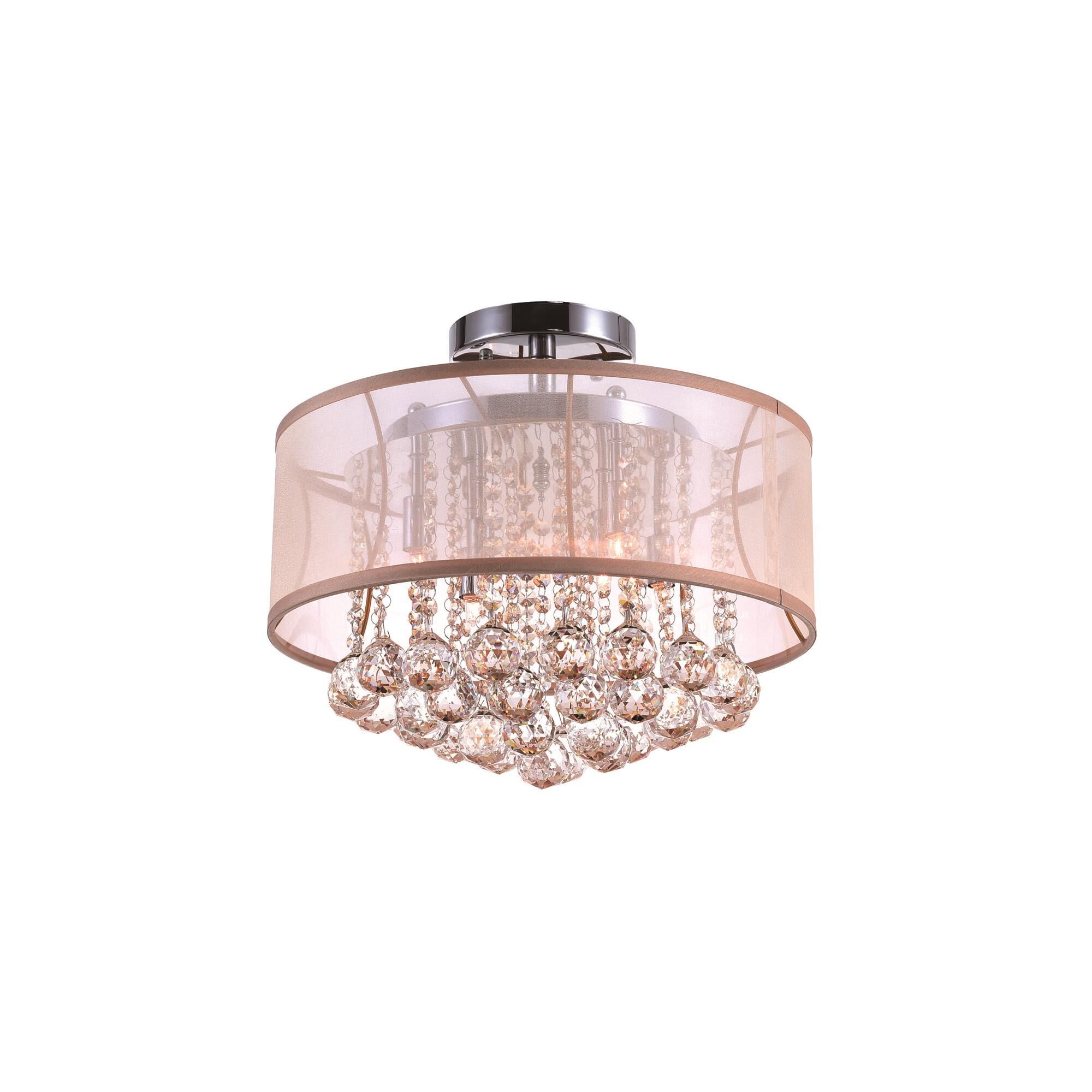 Shown in Chrome finish and K9 Champagne crystal and Gold shade