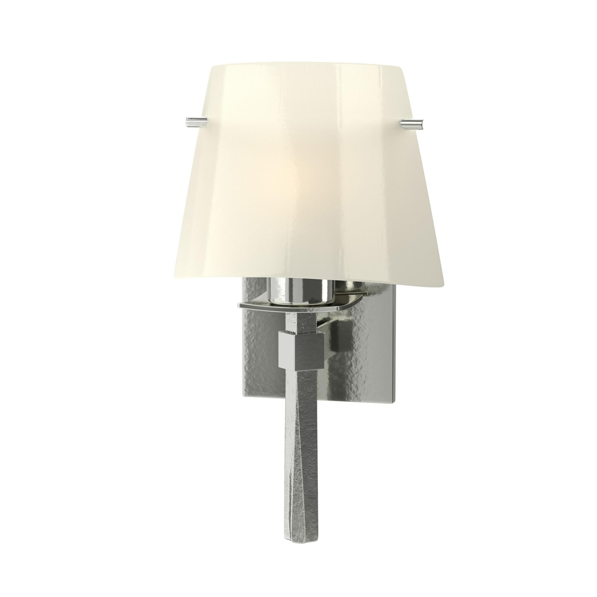 Shown in Sterling finish and Ivory Art glass