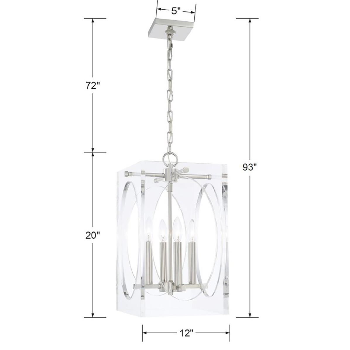 Drake 12 Inch 4 Light Chandelier by Crystorama