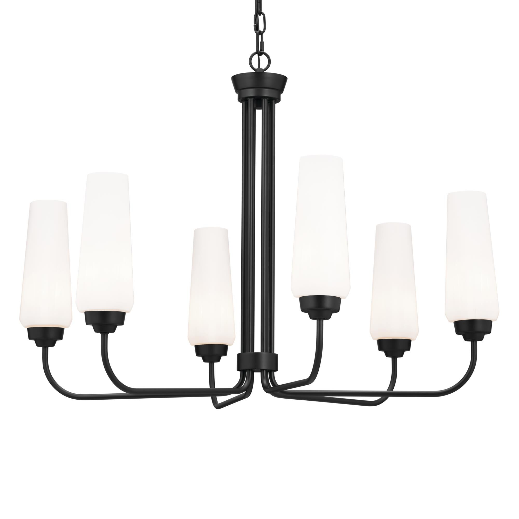 Shown in Black finish and Opal glass