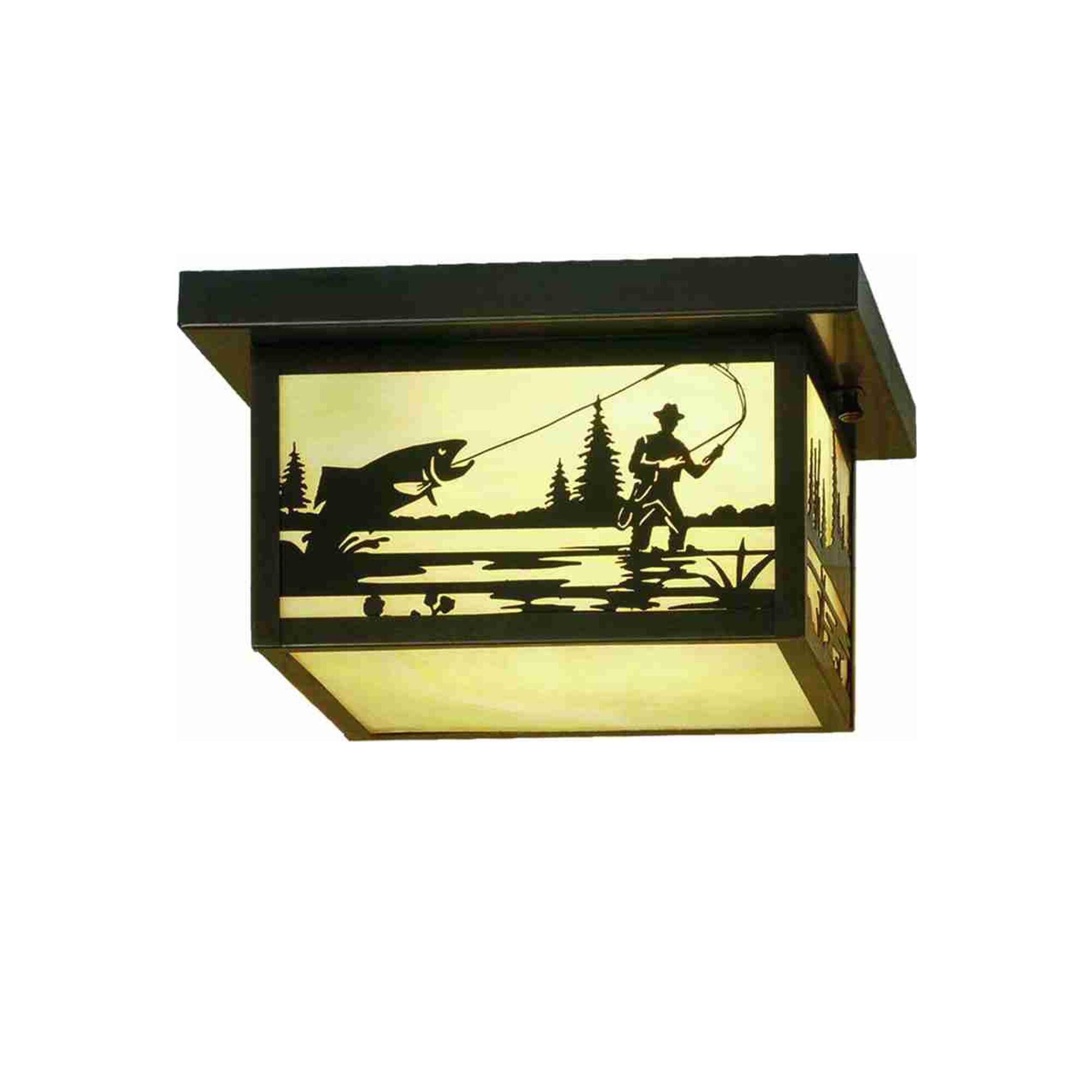 Hyde Park Fly Fishing Creek 17 Inch 2 Light Flush Mount by Meyda Lighting