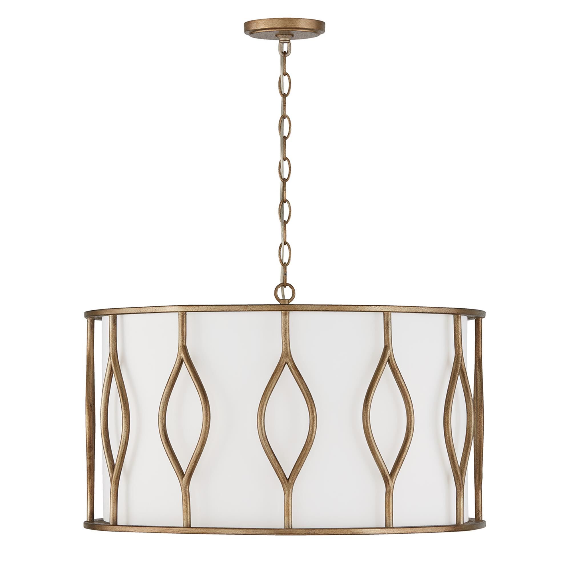 Shown in Mystic Luster finish and White Fabric Bolt-On shade
