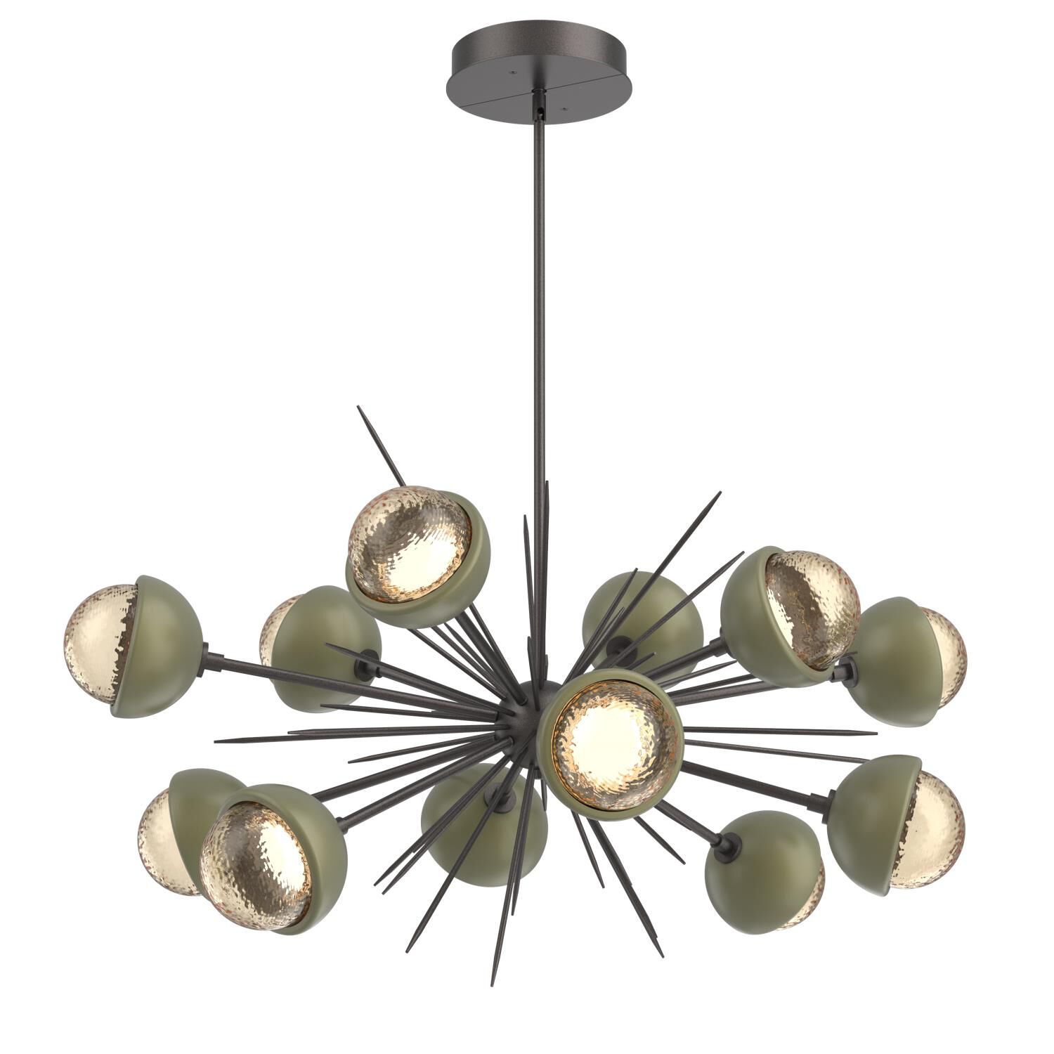 Shown in Graphite finish and Amber glass and Sage Green accent