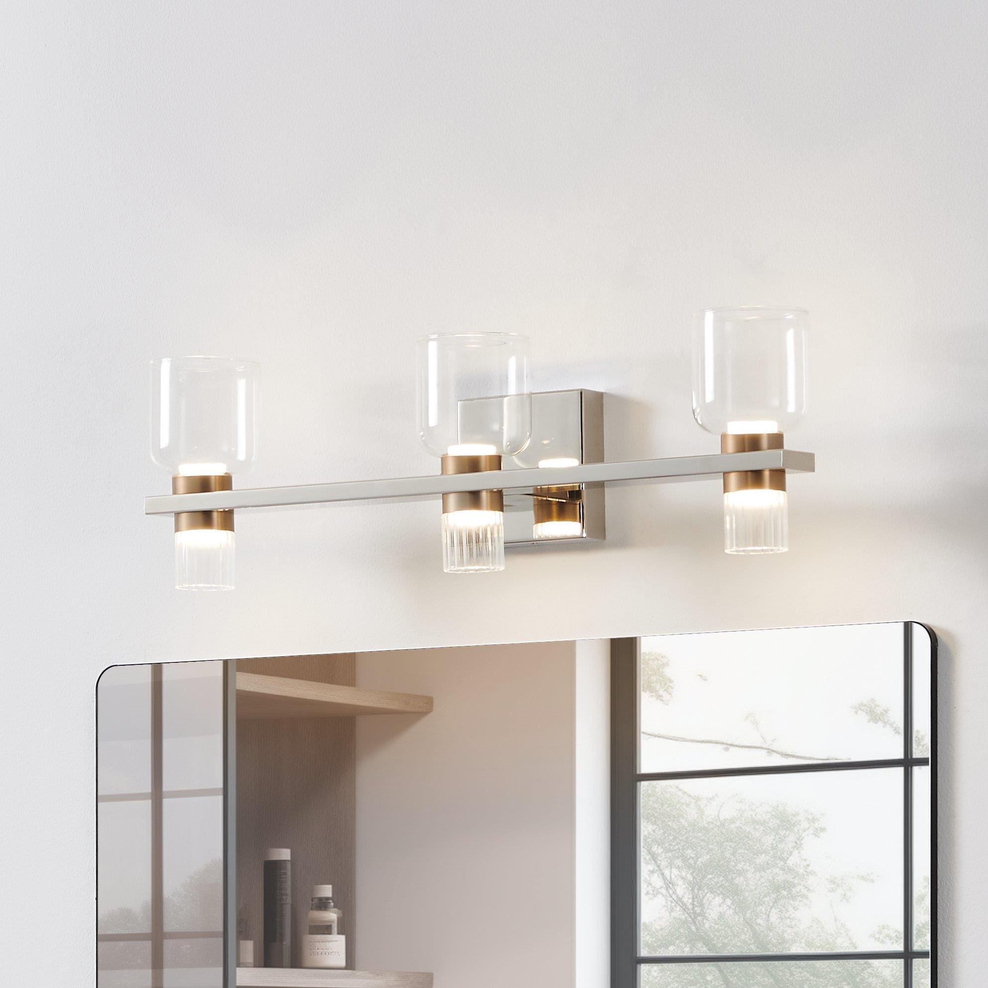 Shown in Polished Nickel finish and Clear, Clear Ribbed glass