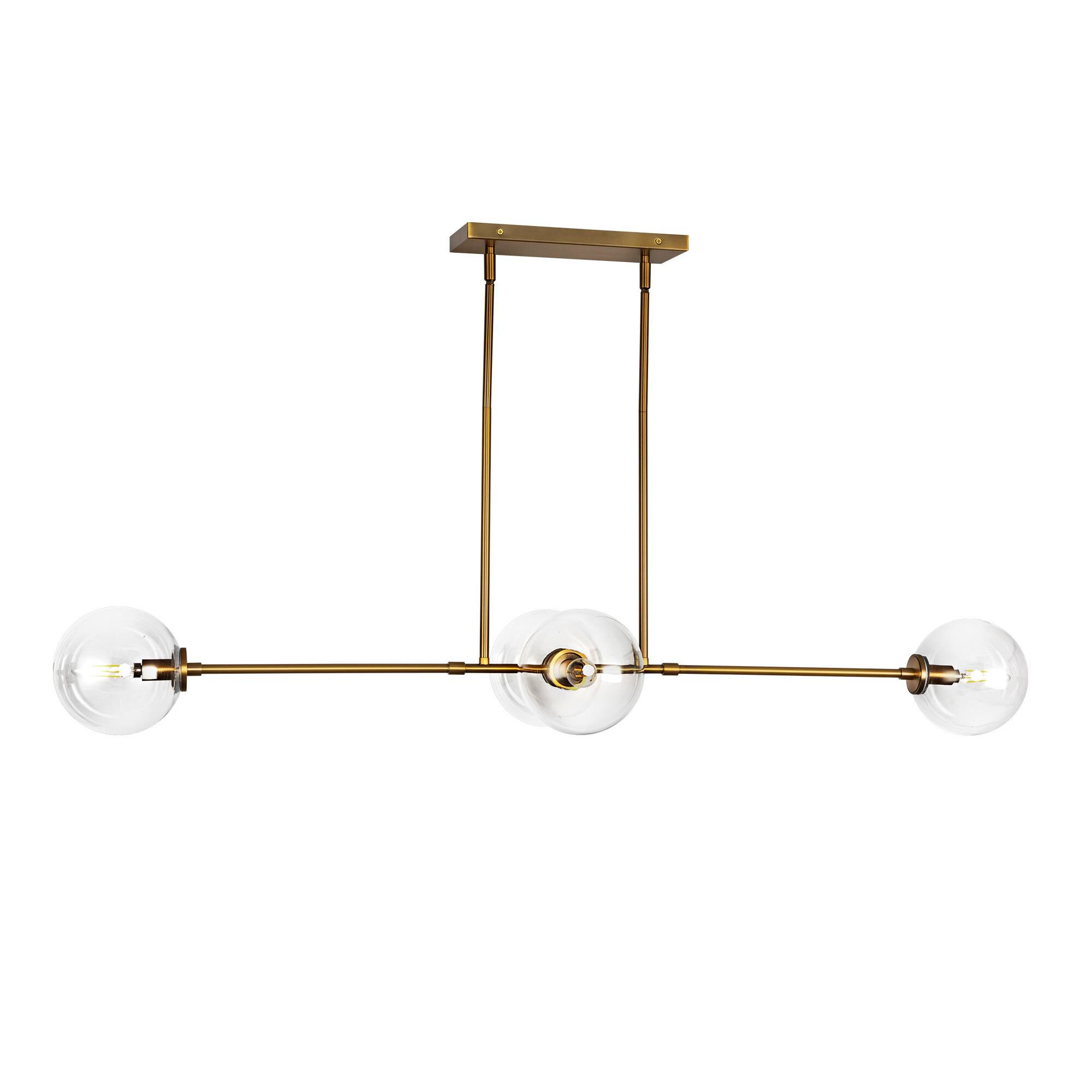 Shown in Aged Brass/Clear Glass|matte Black/Clear Glass finish and Clear glass and Clear Glass shade