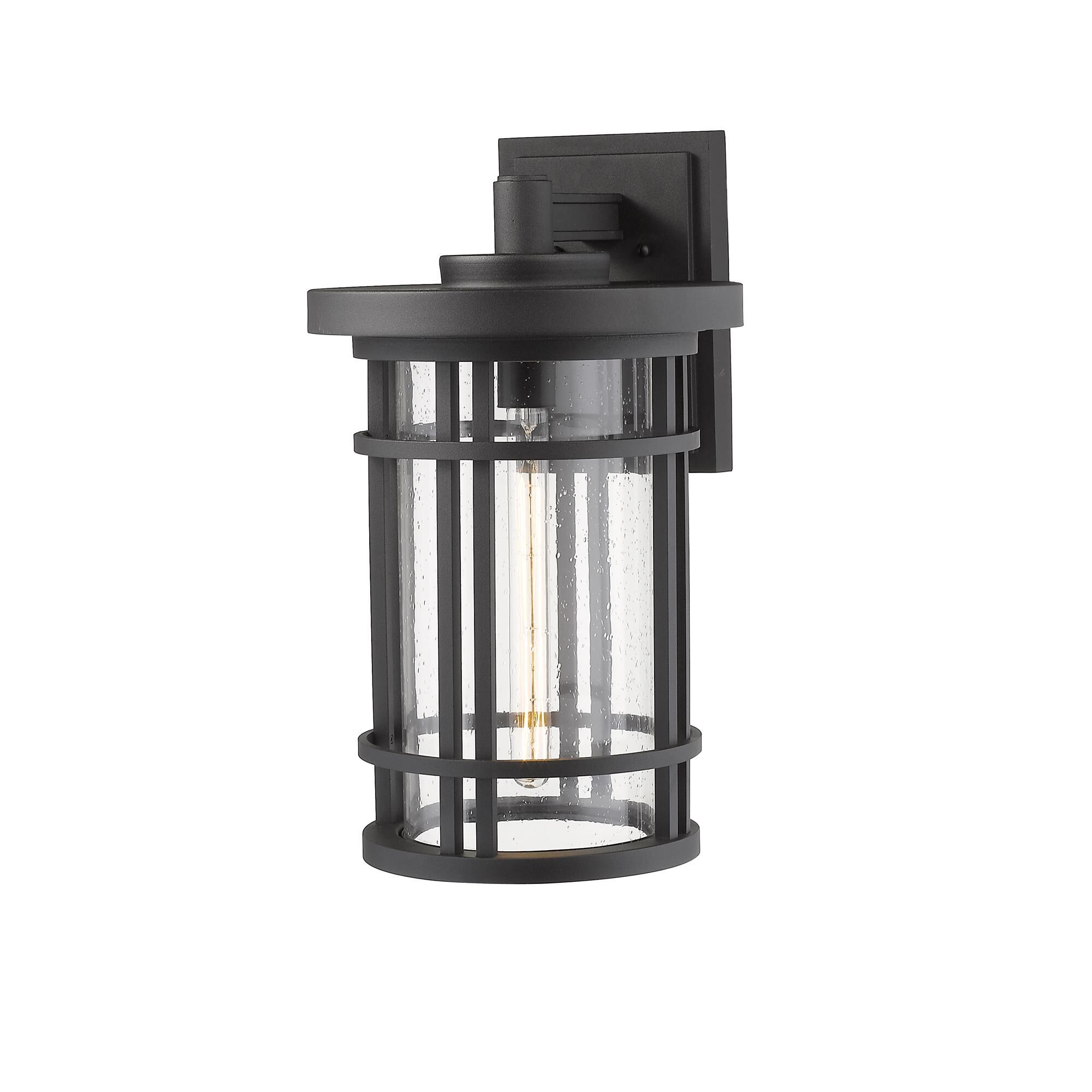 Shown in Black finish and Glass shade
