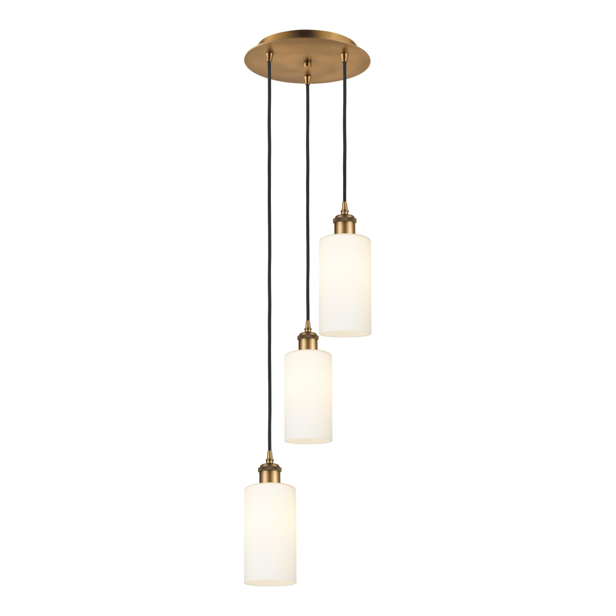 Shown in Brushed Brass finish and White shade
