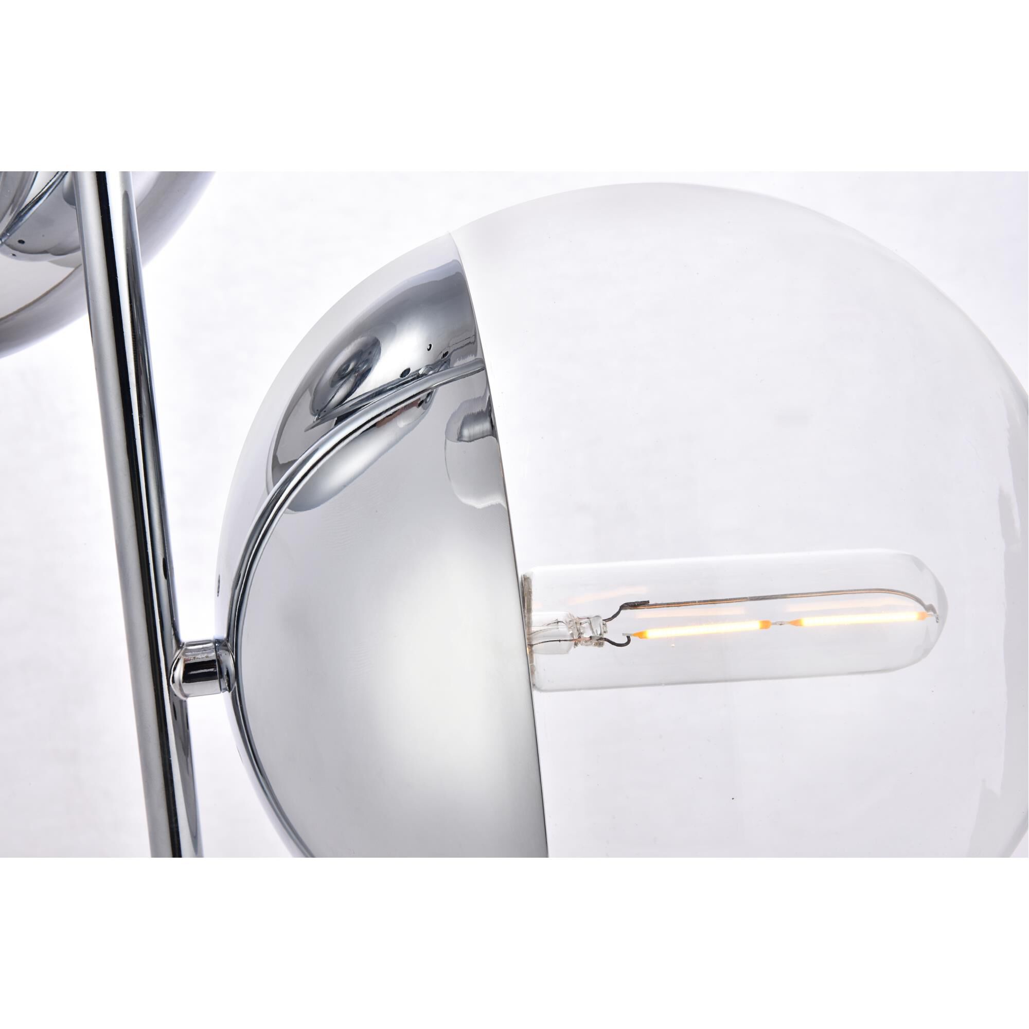 Shown in Chrome finish and Clear glass