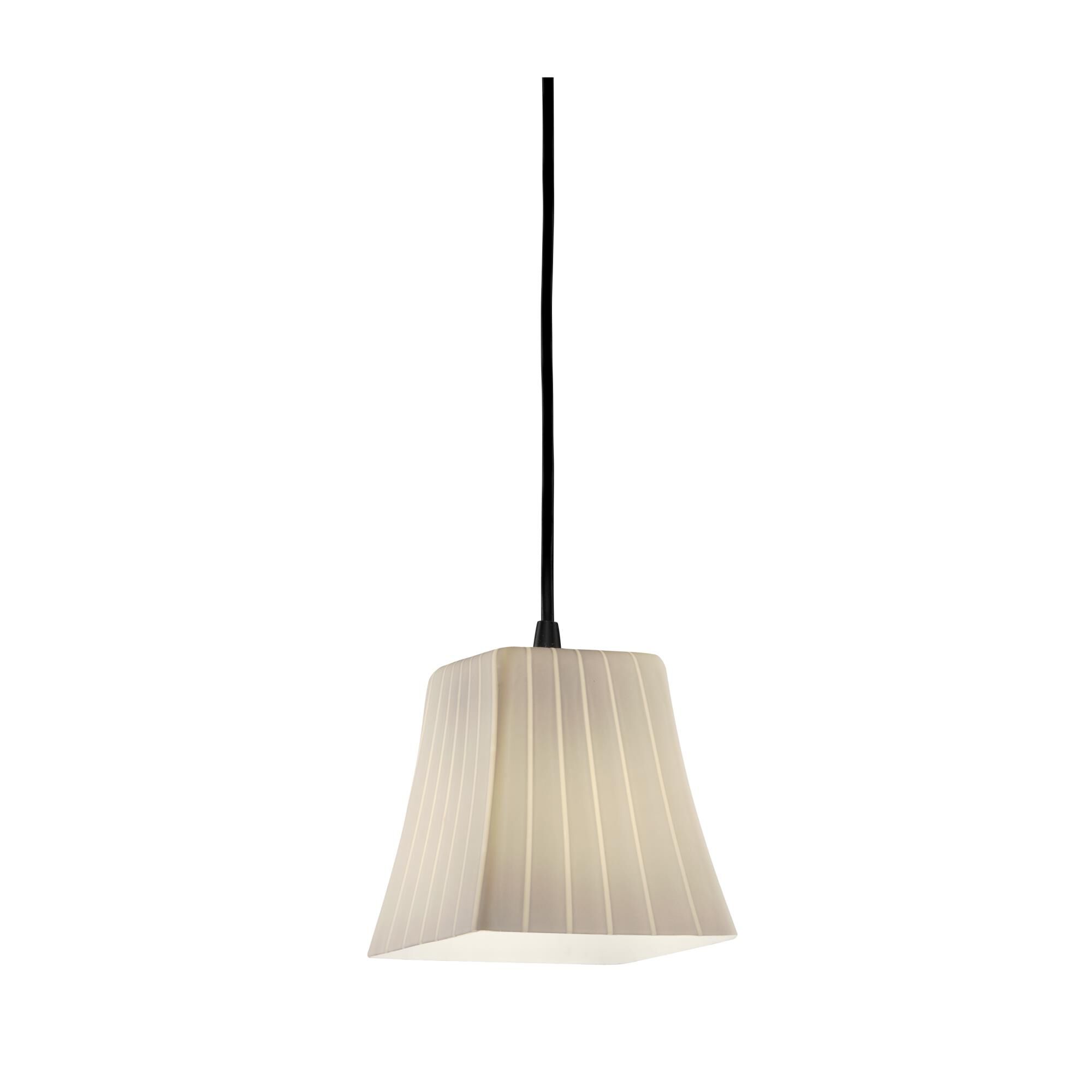 Shown in Dark Bronze finish and Artisan glass and Ribbon shade and Square Flared accent