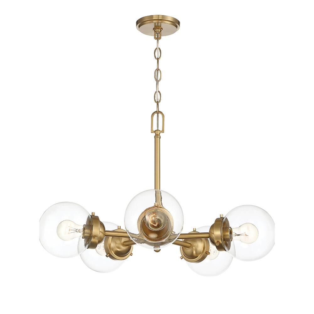 Shown in Brushed Gold finish and Clear glass and Clear Glass shade
