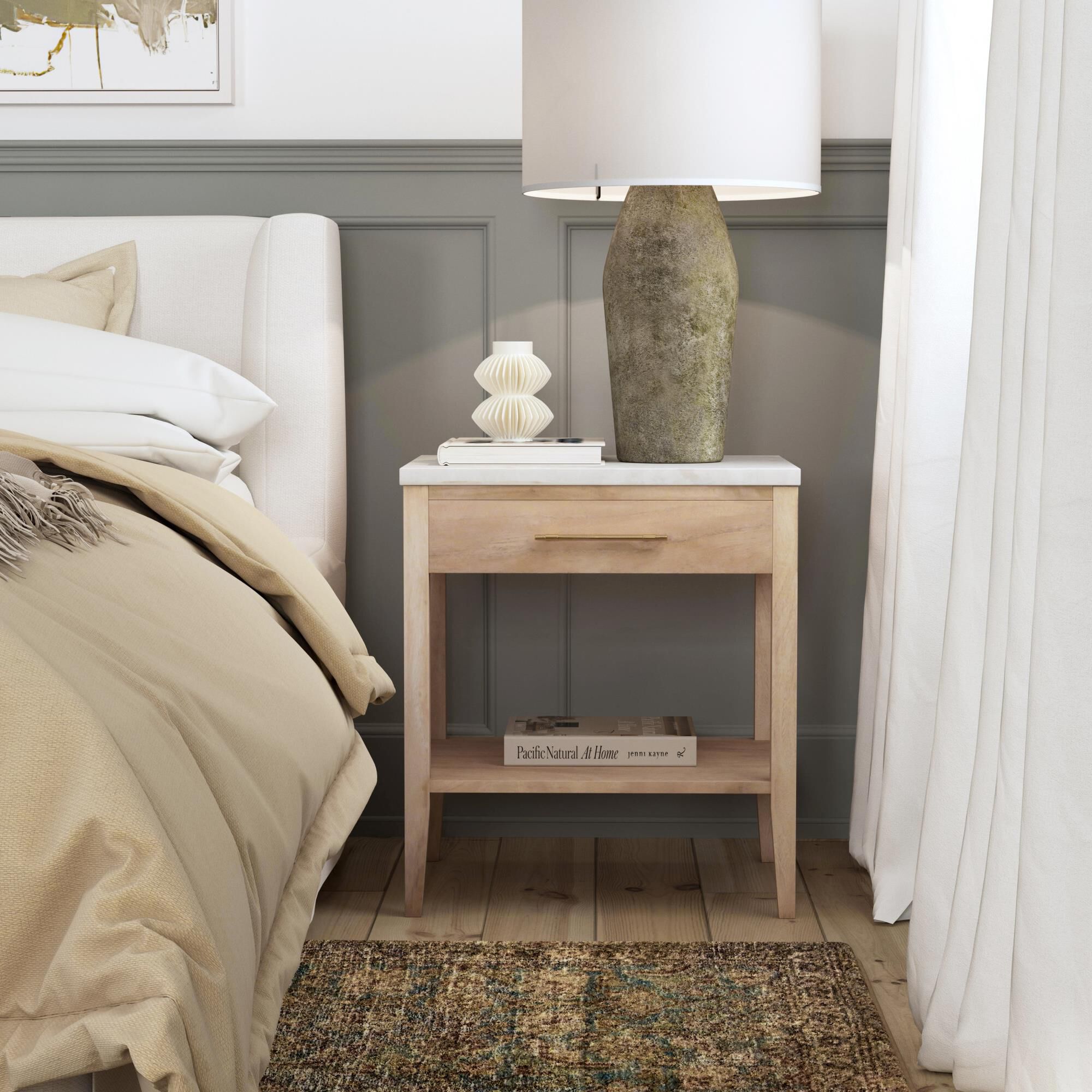 Shown in White and Light Beige Marble finish