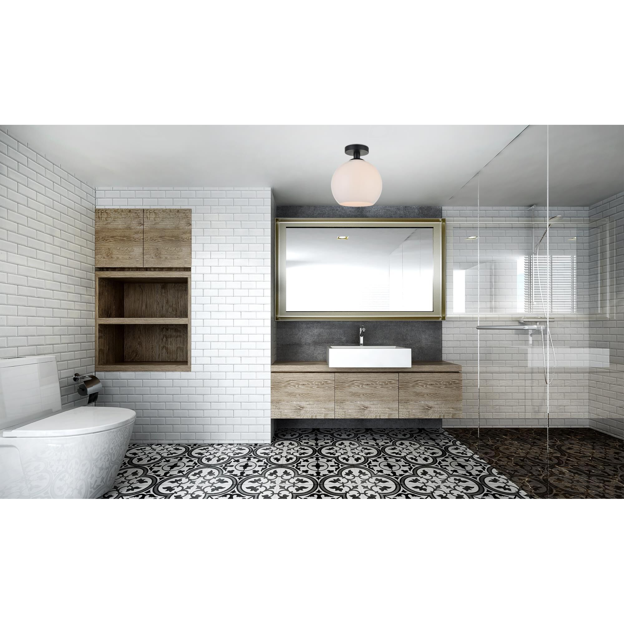 Baxter 10 Inch Semi Flush Mount by Elegant Lighting