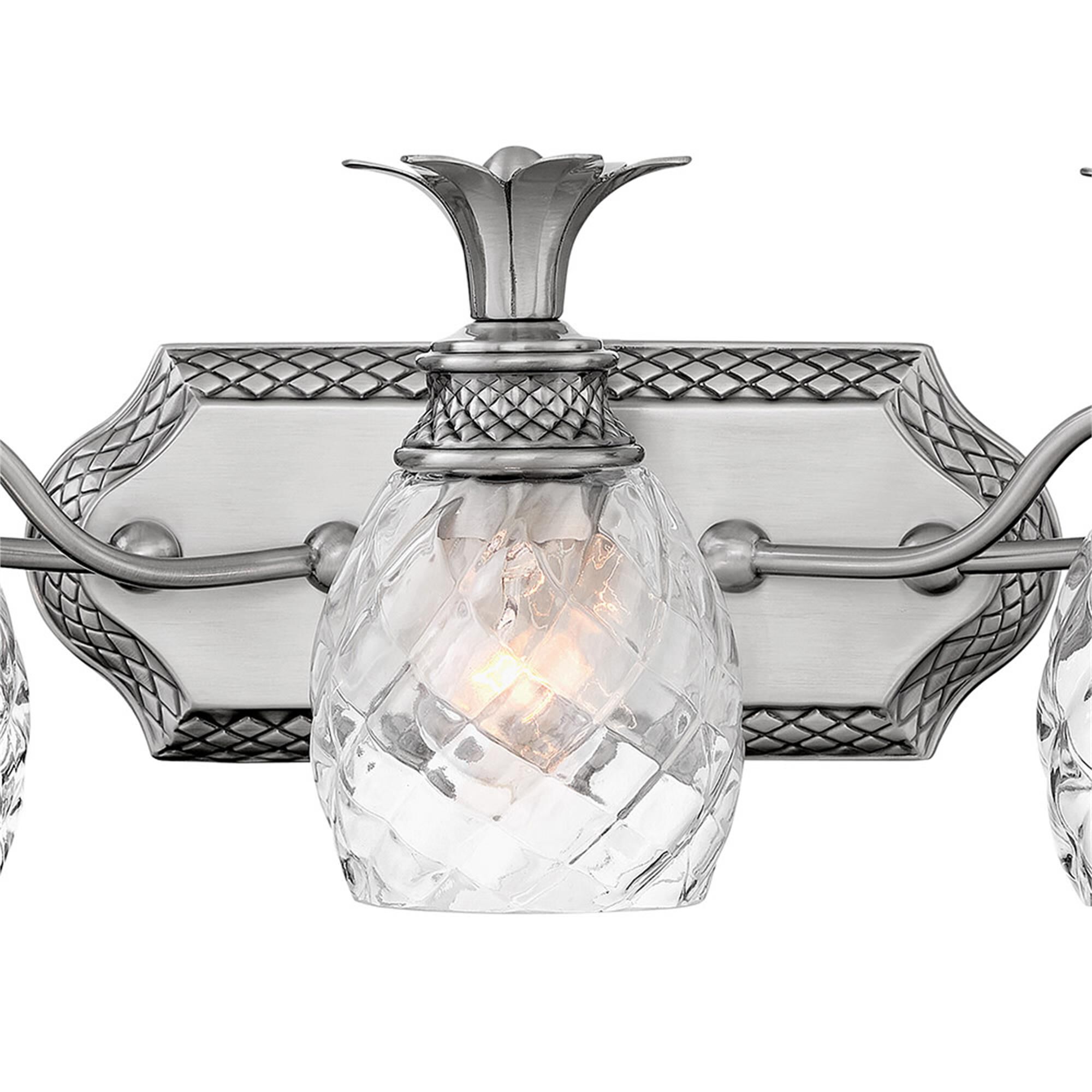 Shown in Polished Antique Nickel finish and Clear Optic glass