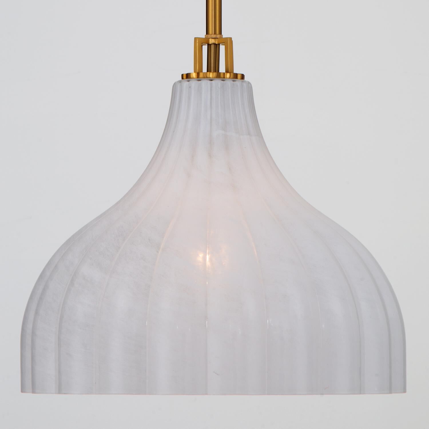 Shown in Luxe Gold finish and Strie glass and Strie Glass shade