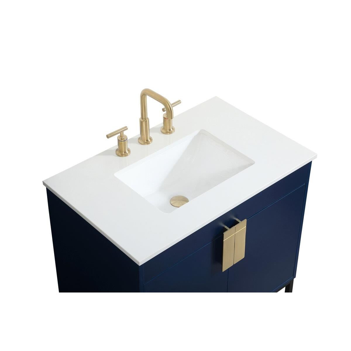 Shown in Blue finish and Without Backsplash accent