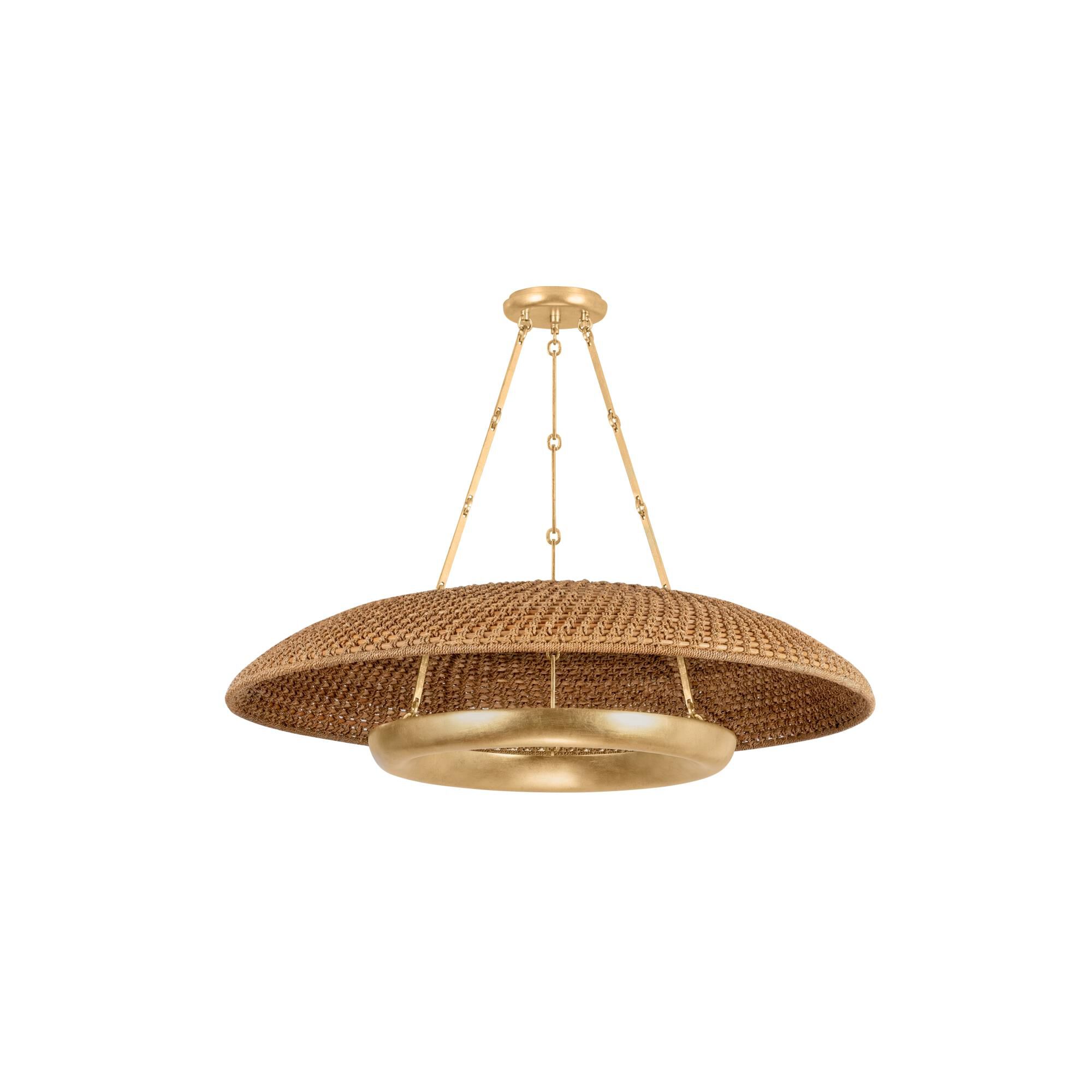 Shown in Vintage Gold Leaf finish and Lampakanay shade