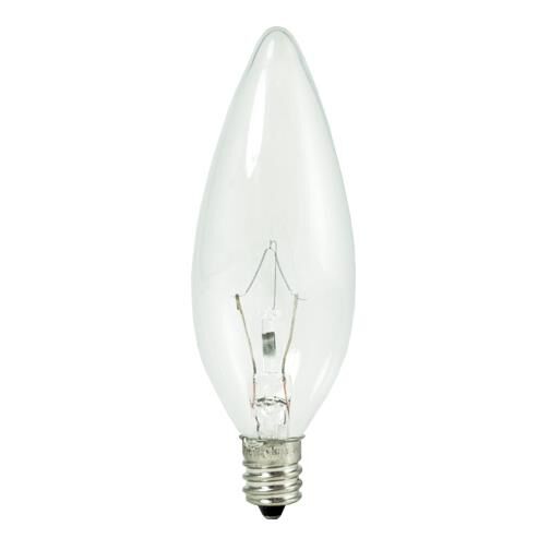 Krystal Touch 25w Dimmable Clr B10 Torpedo Krypton LBulbs Candelabra (E12) Bse, 2700K Warm Wht, 20PK