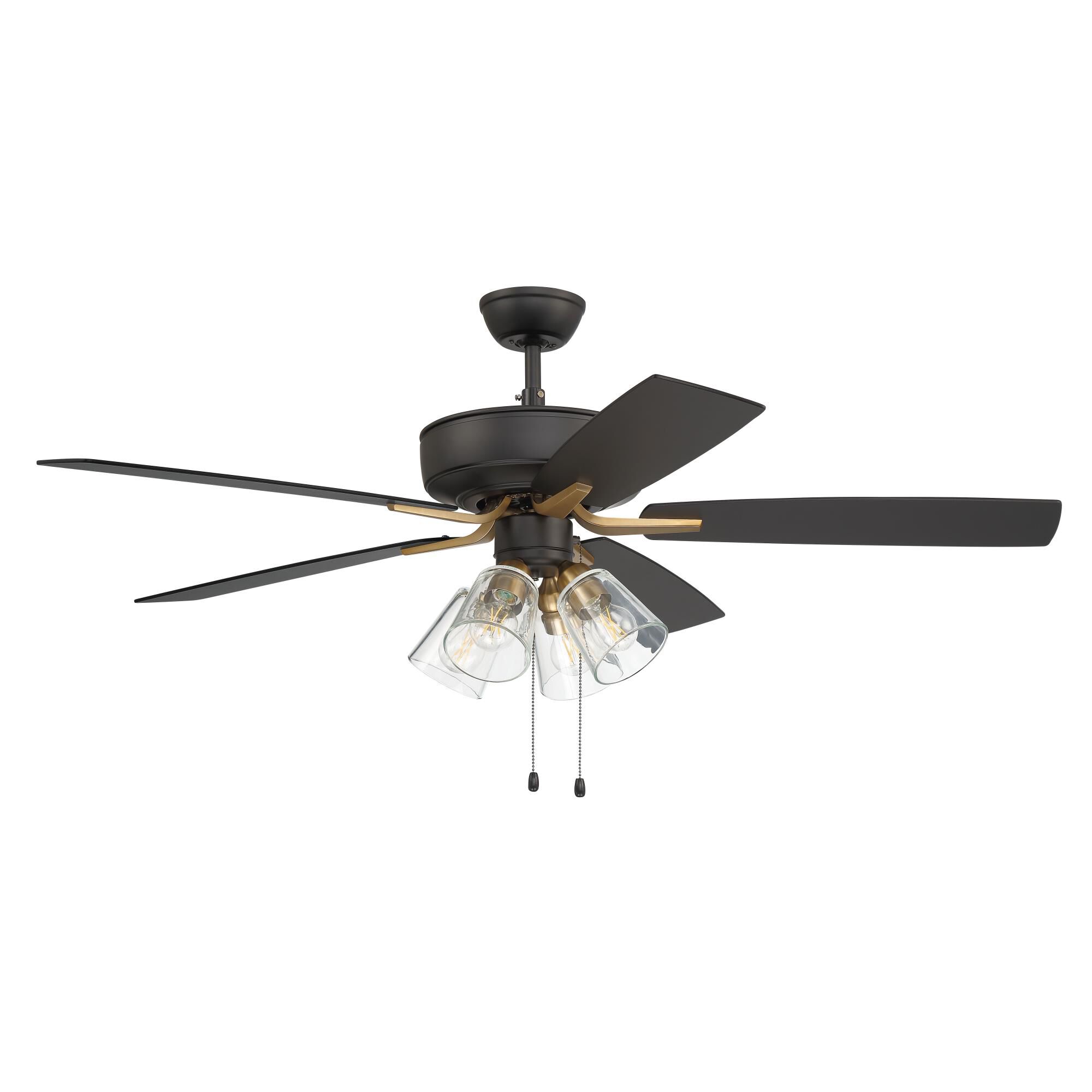 Craftmade Pro Plus Fan 52 Inch Ceiling Fan with Light Kit Pro Plus Fan - P104FBSB5-52BWNFB - Modern Contemporary