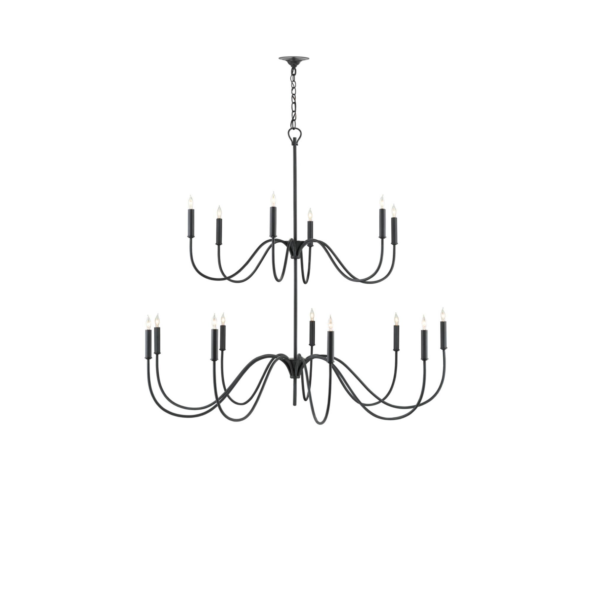 Currey & Company 9000-0655 Tirrell 27 Light 58 inch Antique Black Chandelier Ceiling Light, Large