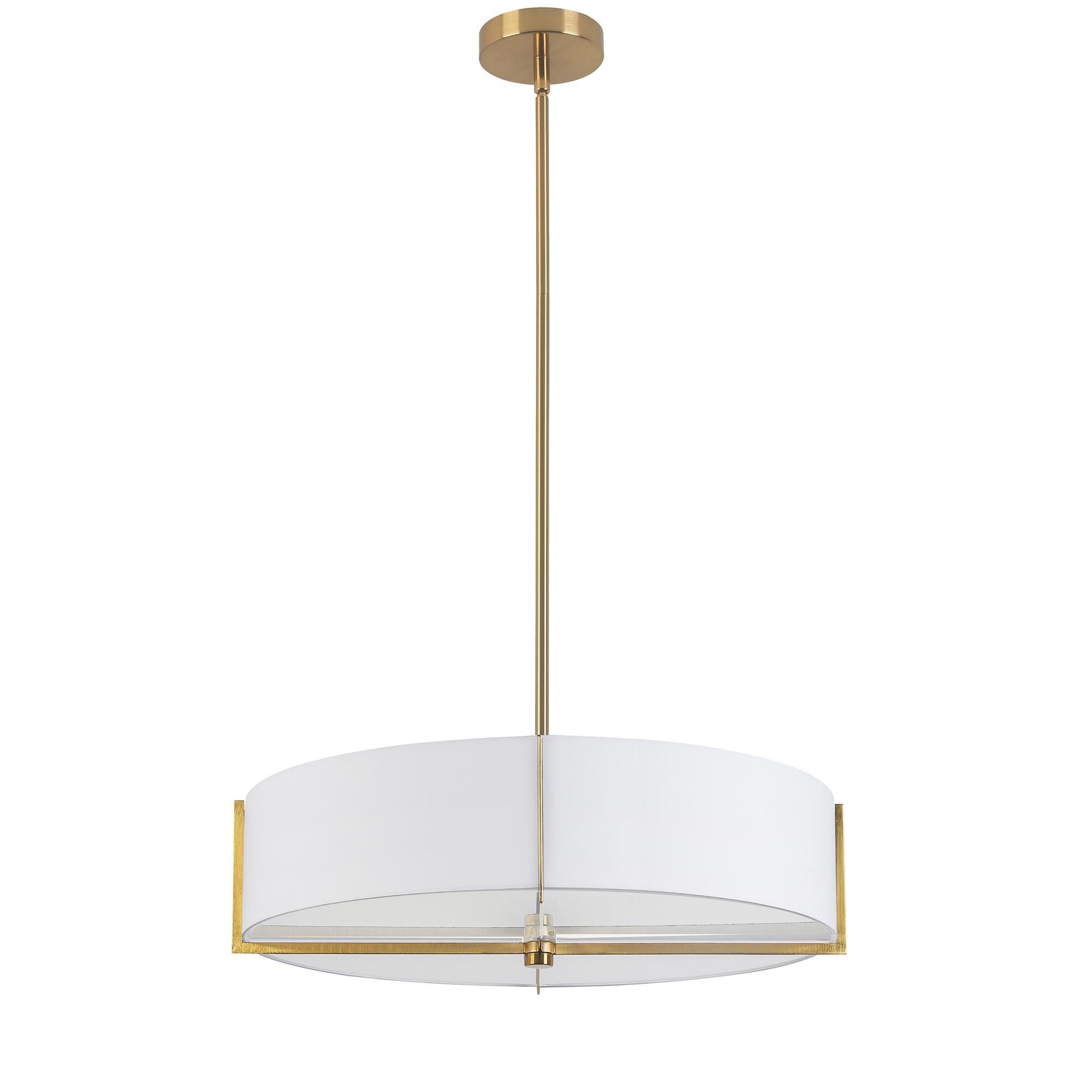 Dainolite Preston 20 Inch Large Pendant Preston - PST-214P-AGB-WH - Modern Contemporary