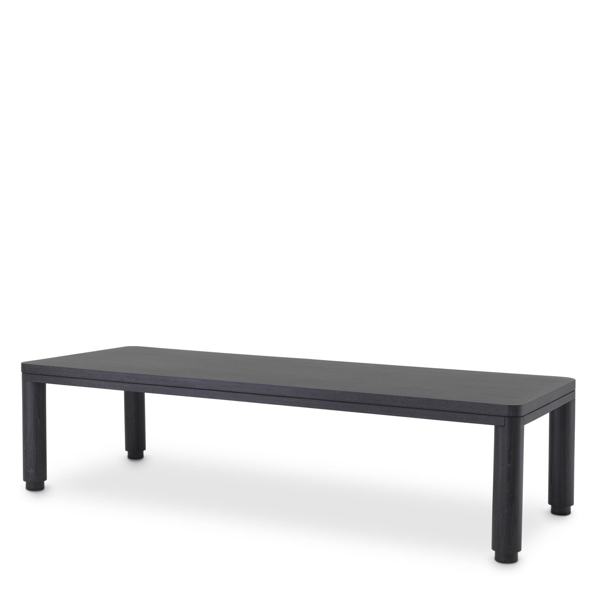 A dark rectangular coffee table on a white background.