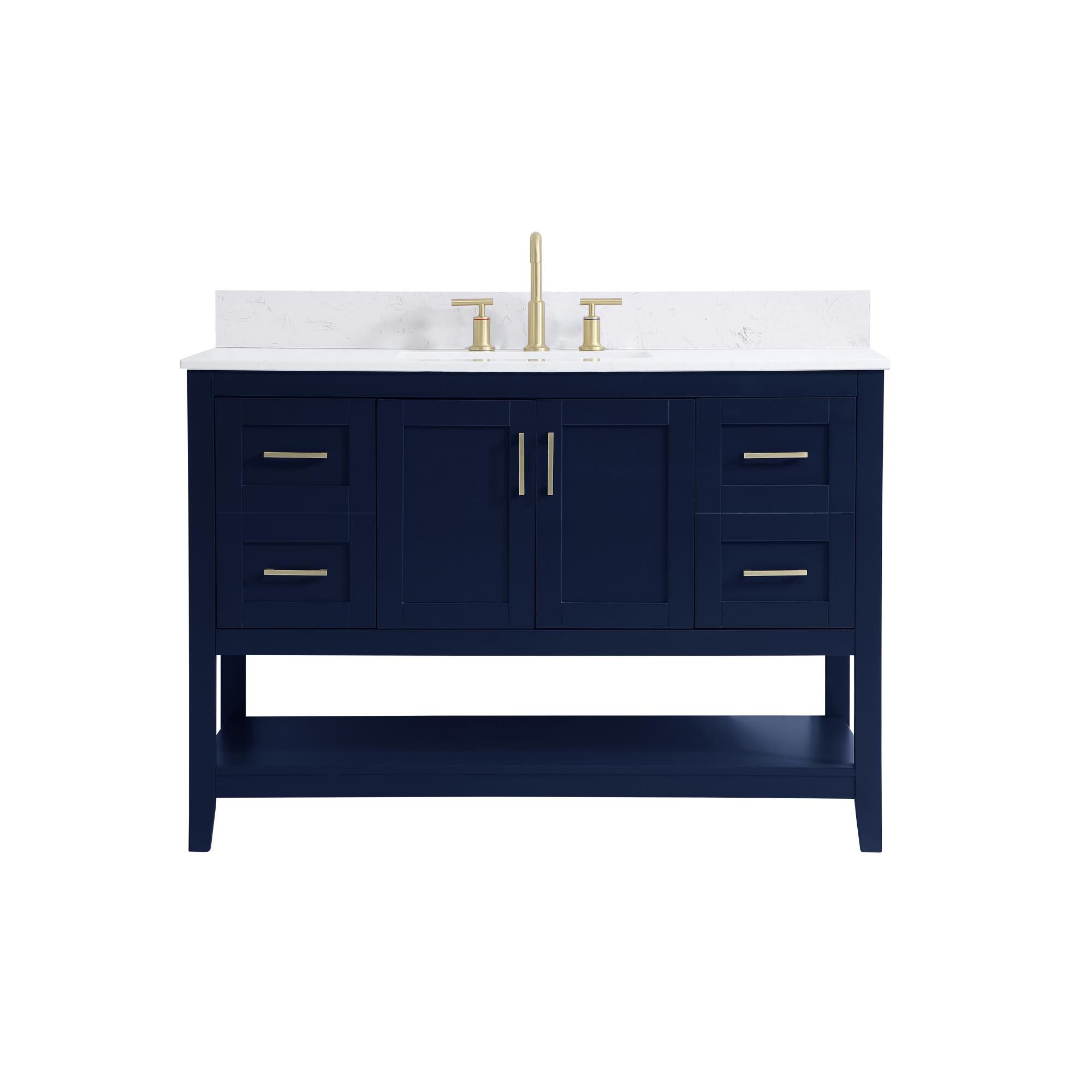 VF16048BL 48 in. Traditional Single Bathroom Vanity for Rooms, Blue