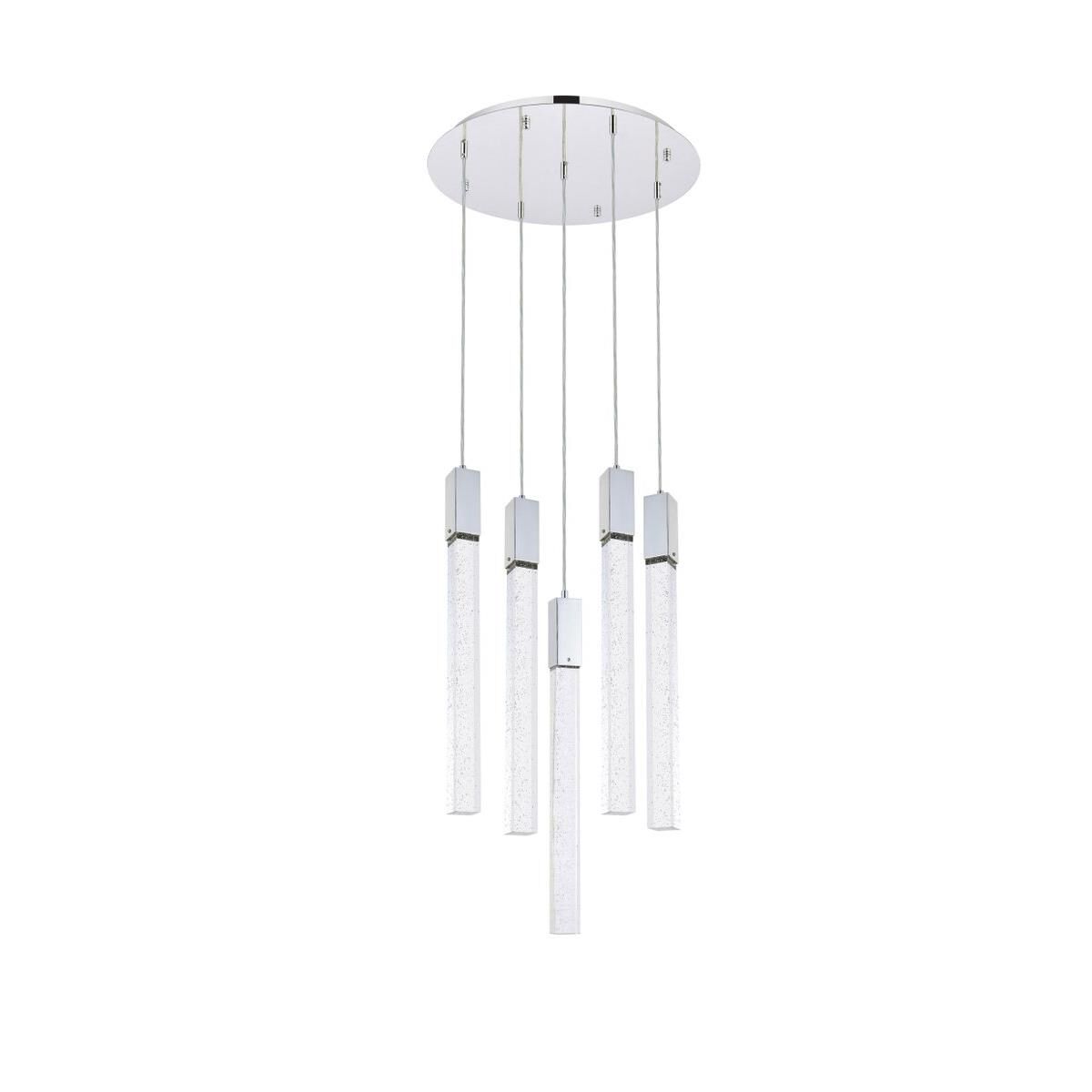 Elegant Lighting Weston 20 Inch 5 Light LED Multi Light Pendant Weston - 2067D20C - Modern Contemporary