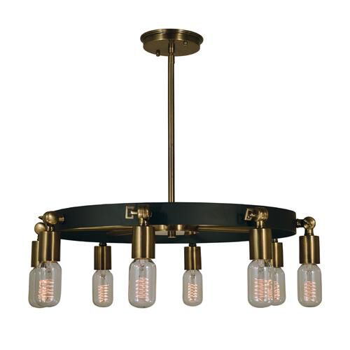 Framburg 4889PN/MBLACK Felix 8 Light 23 inch Polished Nickel with Matte Black Dining Chandelier Ceiling Light in Polished Nickel/Matte Black