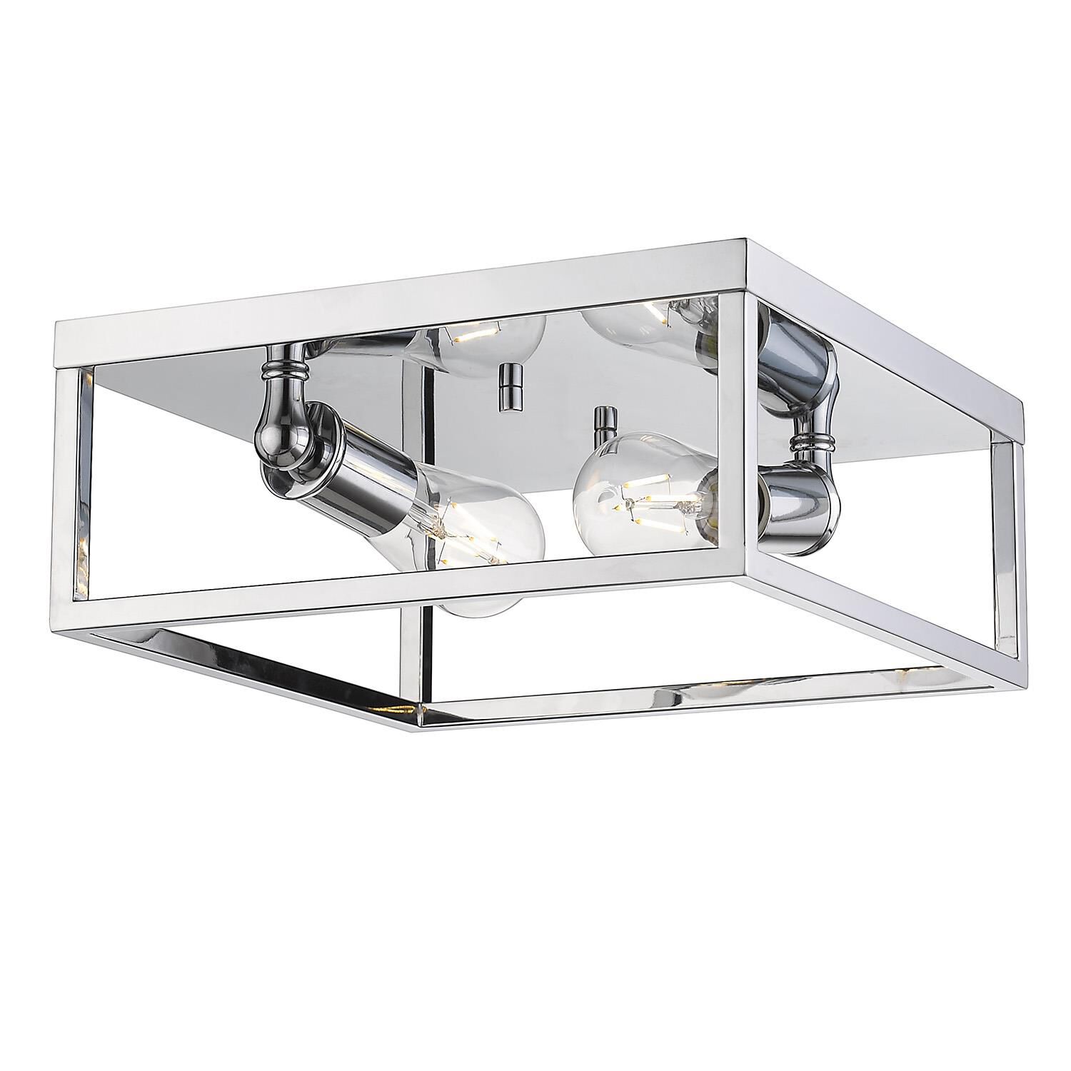 Golden Lighting 2072-FM CH Wesson 2 Light 12 inch Chrome Flush Mount Ceiling Light