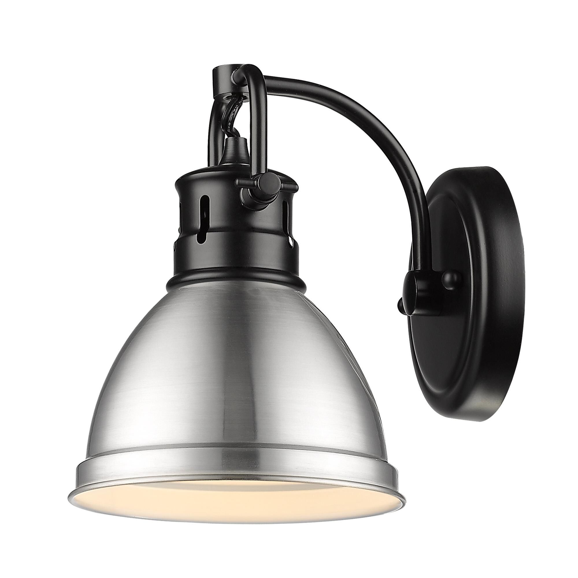 Photos - Chandelier / Lamp Golden Lighting Duncan 8 Inch Wall Sconce Duncan - 3602-BA1 BLK-PW - Transitional 3602-BA1 BLK-PW