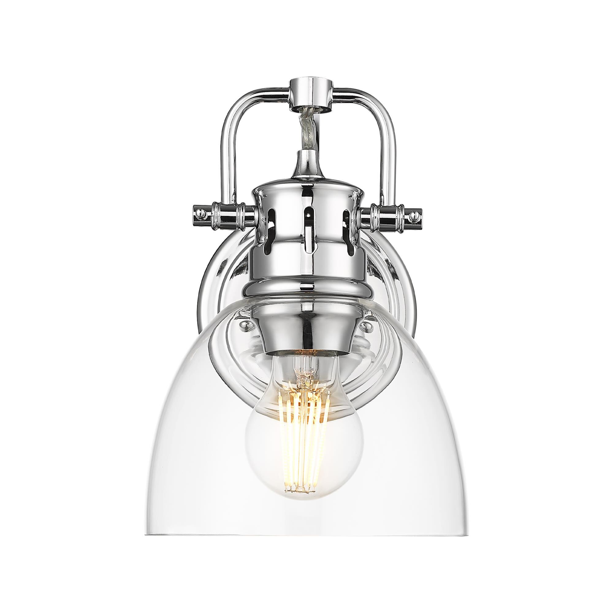 Golden Lighting 3602-BA1 CH-CLR Yep Duncan Vanity Wall Light in Chrome, Clear Glass